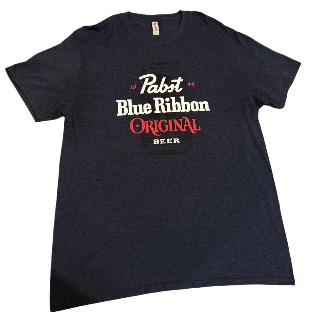 Pabst Blue Ribbon Original Beer Graphic T-Shirt Blue Brewery Tee Men’s XL